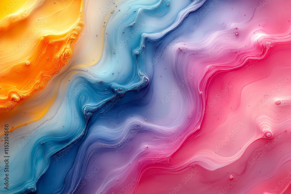 Vibrant swirls of color dance across a textured canvas evoking joy and creativity. Generative AI Vibrant swirls of color dance across a textured canvas evoking joy and creativity. Generative AI