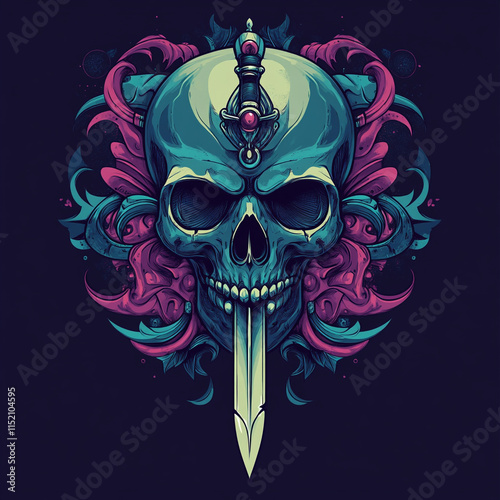 Skull and Dagger illustration photo