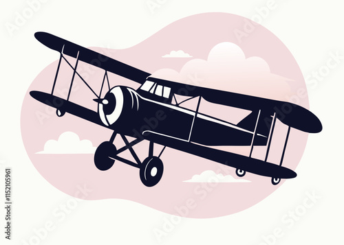3D Isometric Flat Vector Illustration of Flying Vintage Airplanes, Transportation and Aviation. Vector illustration