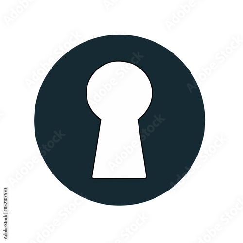 Keyhole vector icon isolated on white background.
