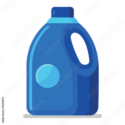 Print Compact blue detergent bottle with flip top cap  vector isolated on white background