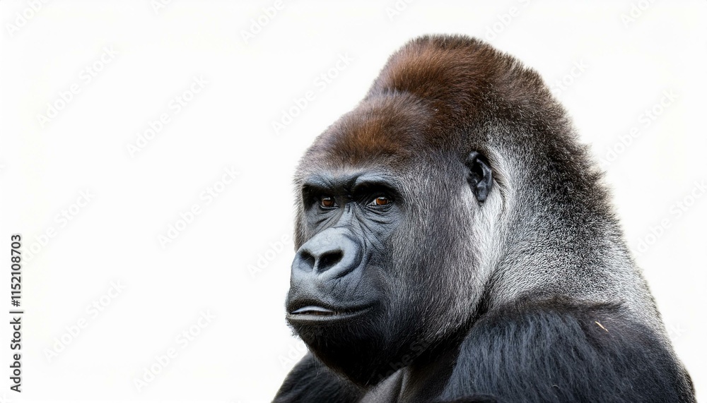 Fototapeta premium western lowland gorilla remoted on white background