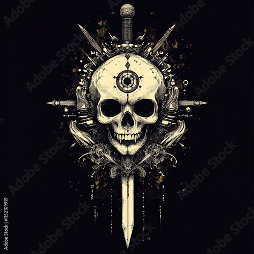 Skull and Dagger Sleeve illustration photo