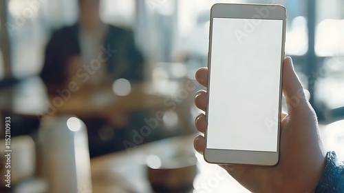 Mockup image of hands holding and using smart phone