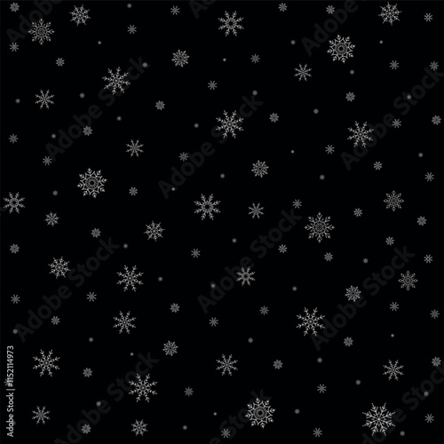 Black and White Overlay Snowfall Vector Decoration