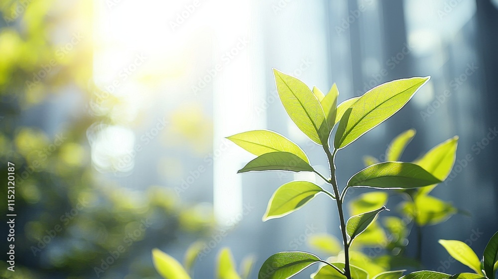 A close-up view of fresh green leaves illuminated by sunlight, set against a blurred forest background, conveying a sense of tranquility and nature. A close-up view of fresh green leaves illuminated by sunlight, set against a blurred forest background, conveying a sense of tranquility and nature.