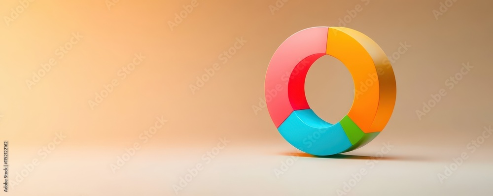 Obraz premium Self development habits concept. Colorful pie chart illustration on a simple background representing data visualization concepts.