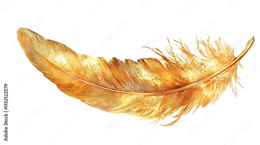 Golden feather art display nature digital illustration serenity Golden feather art display nature digital illustration serenity