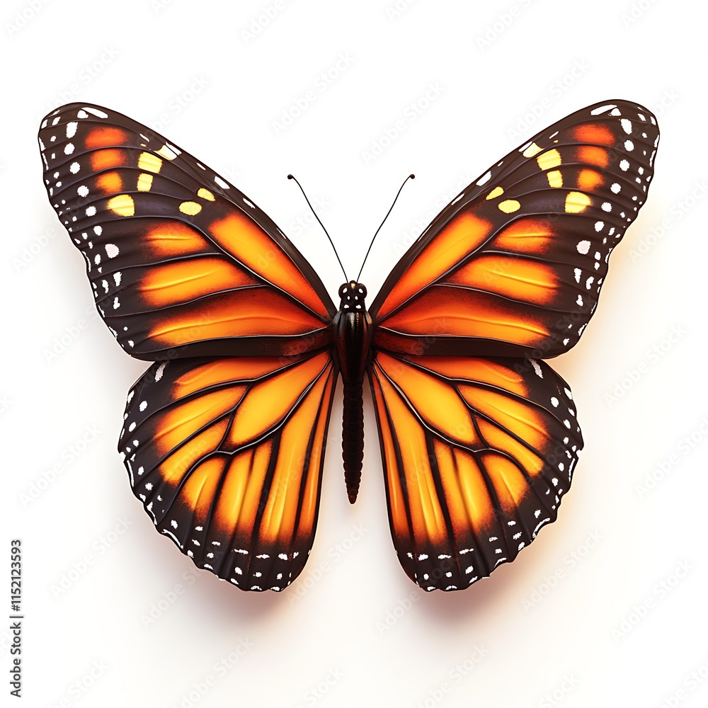 Fototapeta premium Monarch butterfly display nature exhibit educational setting close-up