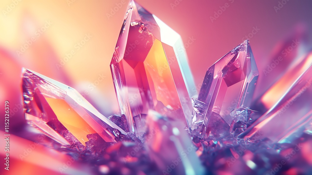 Vibrant, glowing crystal formations create a mystical atmosphere with stunning reflections and colors. Vibrant, glowing crystal formations create a mystical atmosphere with stunning reflections and colors.