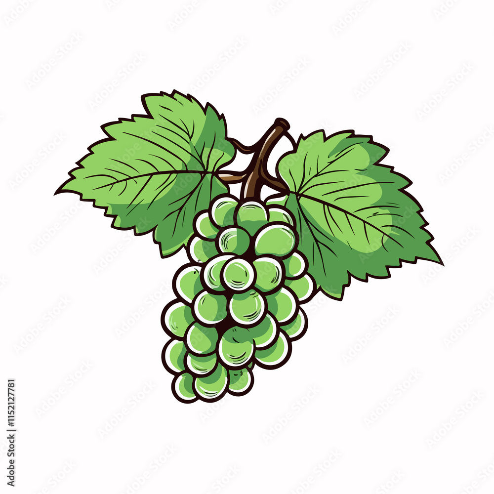 Obraz premium Grape Plant Leafs Nature Icon Vector Illustration for Environmental Designs
