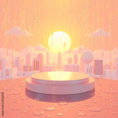 A Whimsical 3D Render of Geometric Shapes and Soft Hues