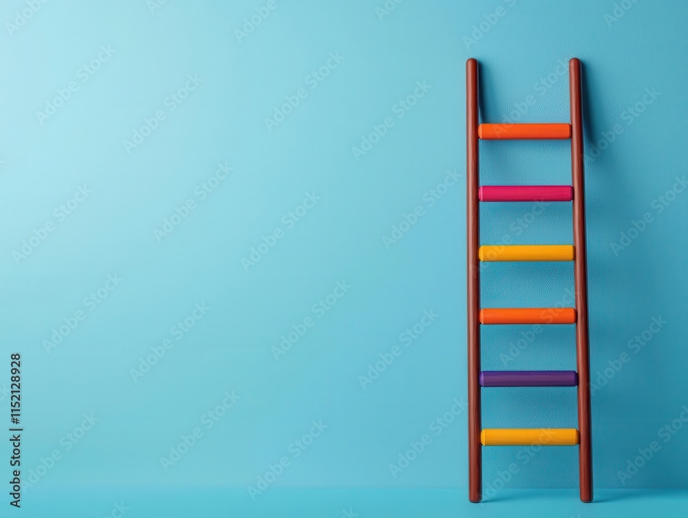 Vibrant depiction of a financial ladder made of bonds, climbing towards security and growth