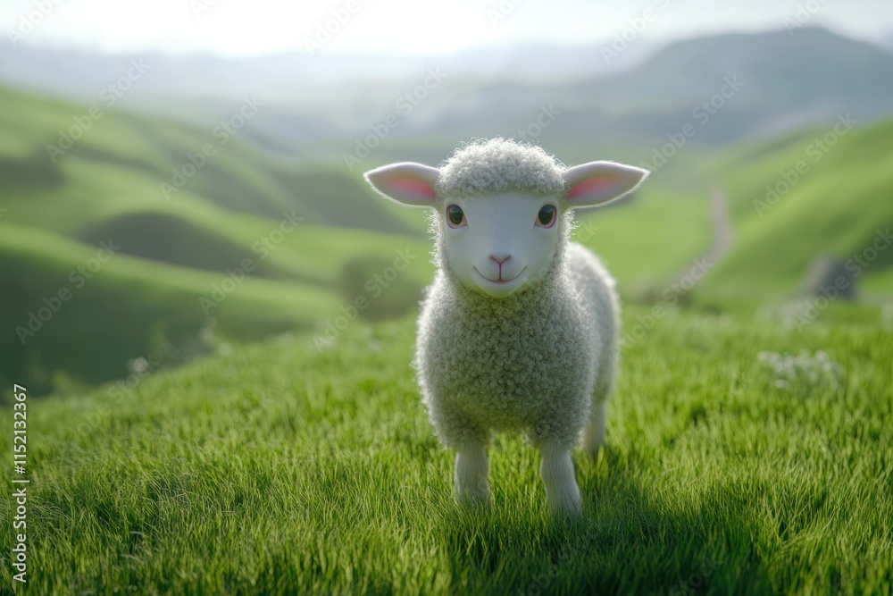 Obraz premium Lamb in Spring Meadow