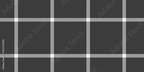 Quilted textile seamless background, vivid texture tartan fabric. Bed check plaid pattern vector in grey and white colors.