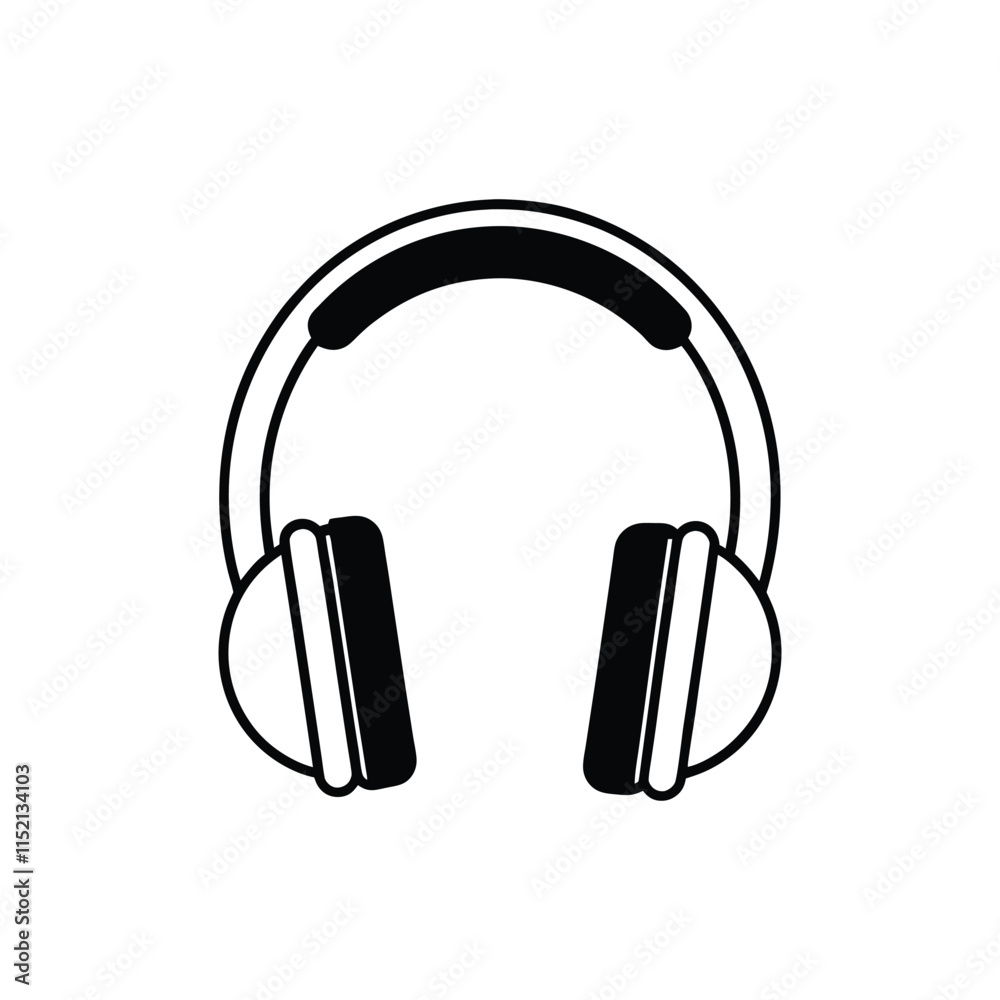 Headphone Vector Icon: Flat Design for Web & Mobile