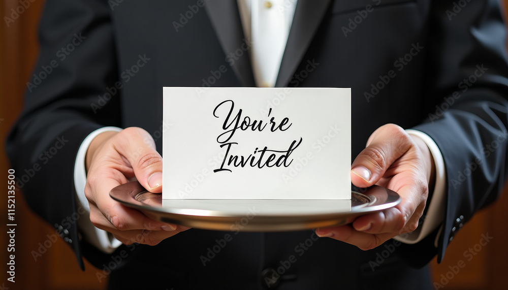 Formal Invitation Card in Elegant Hands Formal Invitation Card in Elegant Hands