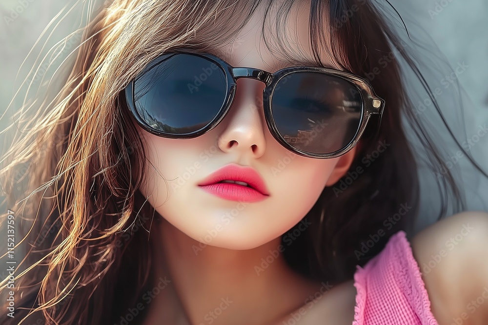 Girl with fashion sunglasses dressed cool Girl with fashion sunglasses dressed cool