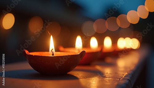 Warm Glow of Diwali Candles photo