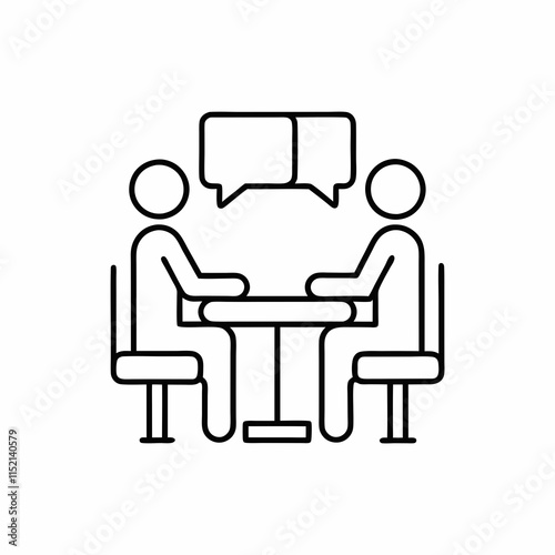 Business Meeting Line Art Vector Design. photo