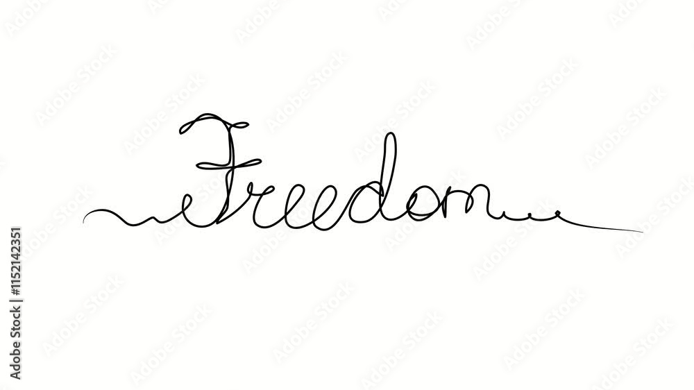 Freedom text. One line drawing doodle hand drawn. Video 4k object illustration, minimalism hand drawn sketch design modern new Freedom text. One line drawing doodle hand drawn. Video 4k object illustration, minimalism hand drawn sketch design modern new