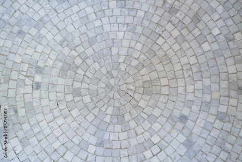 Mosaic floor spiral stone tile work background texture, Library of Congress Washington DC