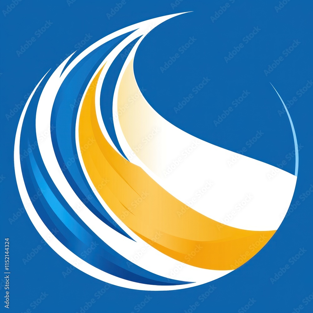 Abstract blue, white, and gold wave design. Abstract blue, white, and gold wave design.
