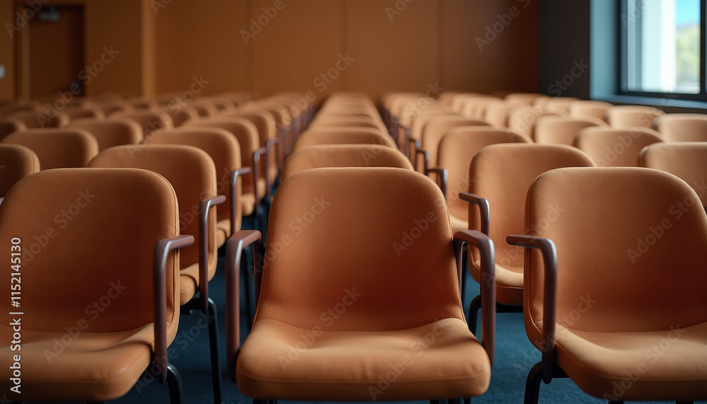 Fototapeta premium Empty Auditorium Chairs - Awaiting the Event