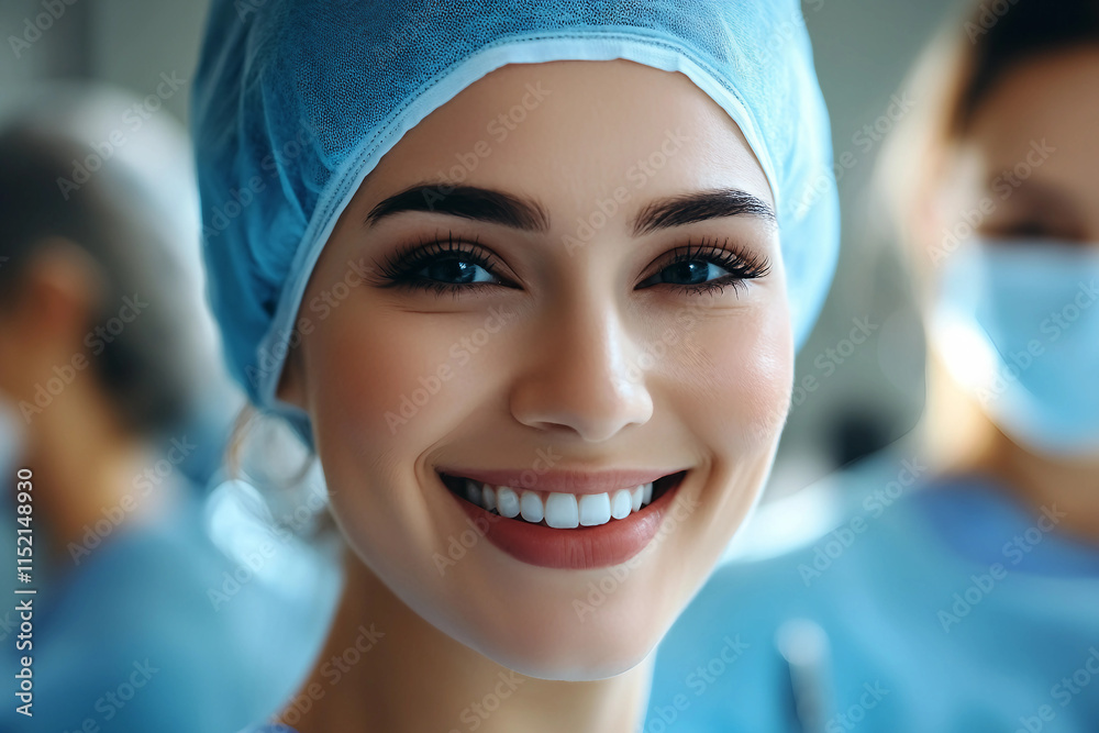 Generative AI image of surgeons performing a medical operation in a high-tech surgical room with advanced medical equipment Generative AI image of surgeons performing a medical operation in a high-tech surgical room with advanced medical equipment