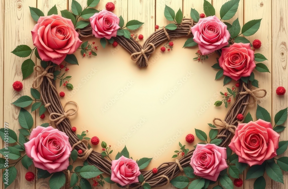 Rustic Valentine's Day Banner with Flowers-Green Leaves and Roses and Wooden Background
Rustic Valentine's Day Banner with Flowers-Green Leaves and Roses and Wooden Background