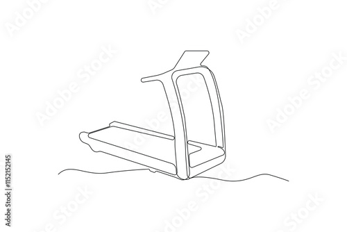 Simple hand-drawn treadmill line art drawing. Treadmill outline vector