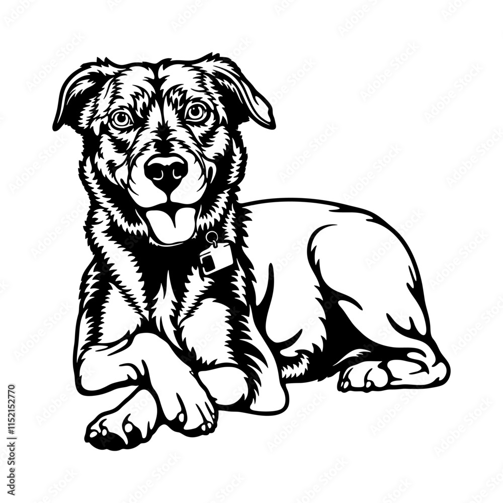 Fototapeta premium Austrian Shorthaired Pinscher Dog Breed - Pet Vector Cut file, Dog Silhouette Stencil - Cricut file