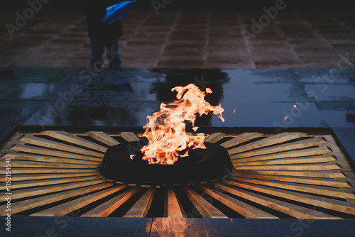 Wallpaper Mural Eternal flame. Memory of fallen soldiers. Traditional fire in the shape of a star.. Torontodigital.ca