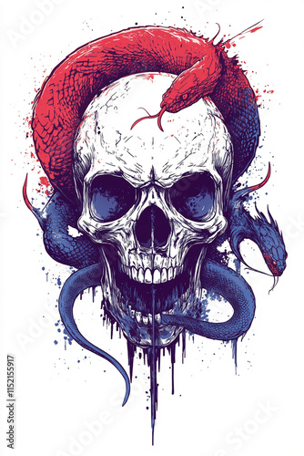 Skull and Serpent illustration photo