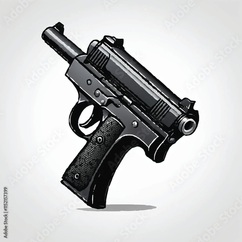 Vector Art Collection of Guns and Weapons: From Pistols and Rifles to Snipers and Assault Rifles. Explore Military, Crime, and Detective Themes, Including Vintage and Retro Firearms in Action