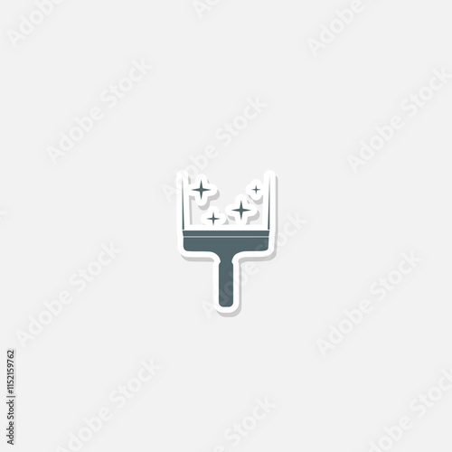 Window Cleaning Icon sticker isolated on gray background