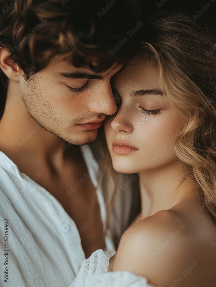 Couple embracing in a tender moment capturing love and connection in soft lighting Couple embracing in a tender moment capturing love and connection in soft lighting
