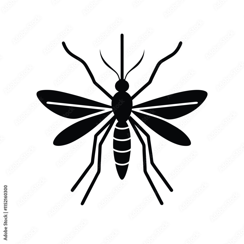 Symmetrical Mosquito Graphic: Modern Insect Art Symmetrical Mosquito Graphic: Modern Insect Art