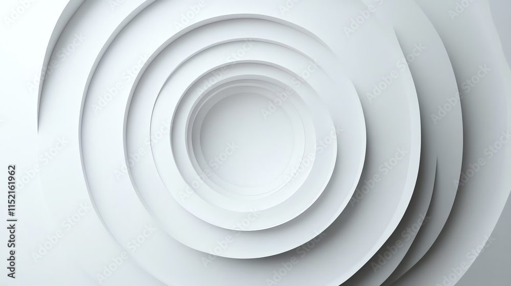 Abstract design featuring layered circular shapes in white, ideal for modern backgrounds or digital art projects. Abstract design featuring layered circular shapes in white, ideal for modern backgrounds or digital art projects.