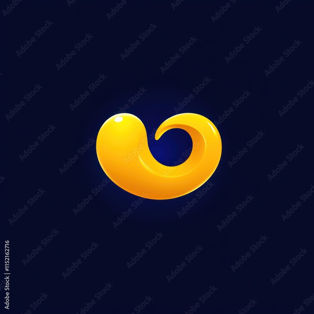 Abstract golden swirl design element on dark background. Abstract golden swirl design element on dark background.