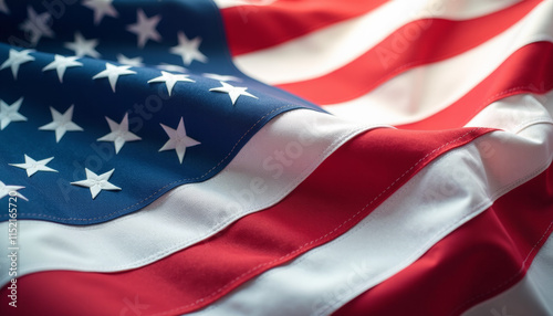 Majestic American Flag in Close-up