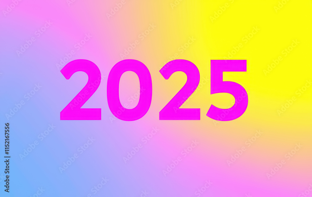 Colorful gradient background with bold pink 2025 numbers Colorful gradient background with bold pink 2025 numbers