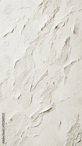 Decorative plaster technique creating a unique textured surface on a white wall, adding depth and visual interest with raised, irregular patterns for elegant interior design