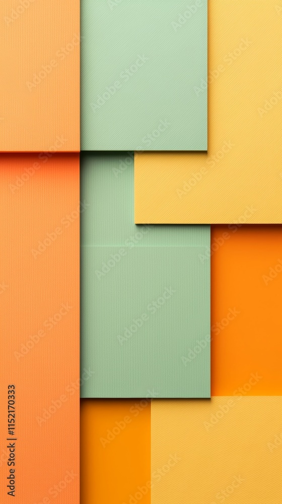 Modern abstract background featuring overlapping geometric shapes in vibrant orange, yellow, and green hues, creating a visually appealing design suitable for various creative projects Modern abstract background featuring overlapping geometric shapes in vibrant orange, yellow, and green hues, creating a visually appealing design suitable for various creative projects