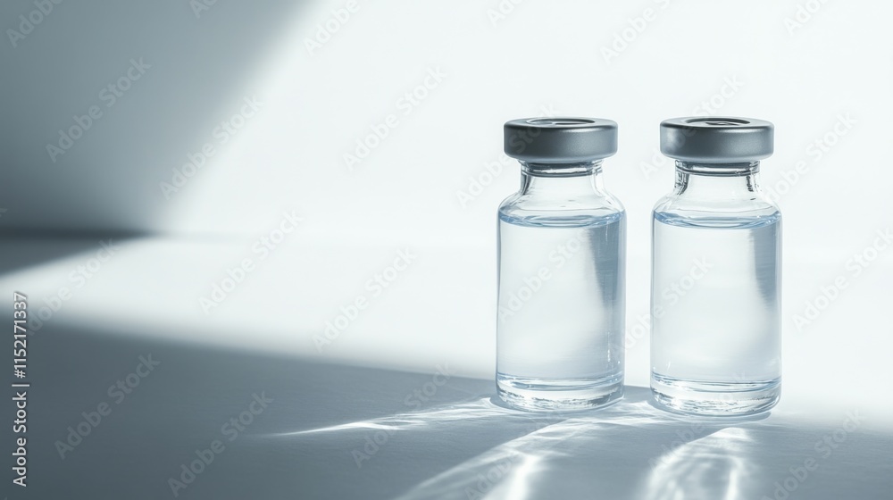Clean Clinical Immunization Vials in Soft Shadow Light Clean Clinical Immunization Vials in Soft Shadow Light