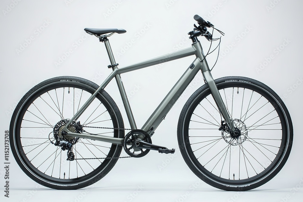urban city bicycle on white background minimalistic design perfect for bike rental ads