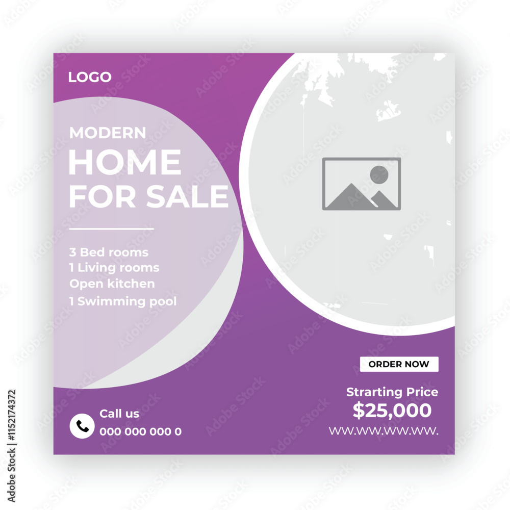 Fototapeta premium House Real estate social media post design template