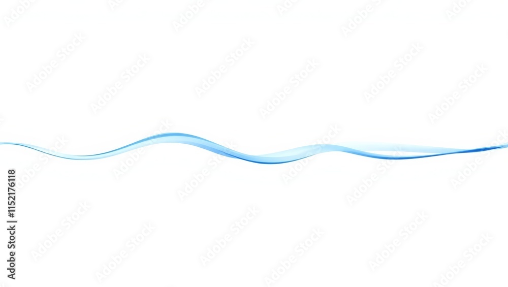 Blue wave flowing smoothly across white background Blue wave flowing smoothly across white background