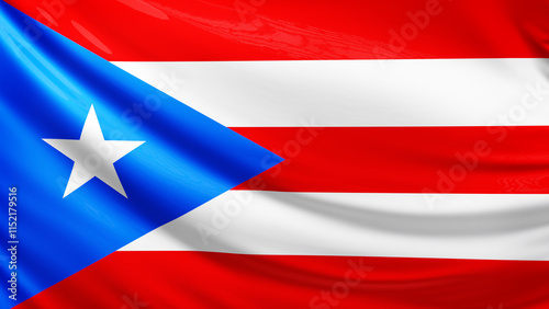 Puerto rico flag picture, close-up shot of puertorican nation flag, america, animated flag background photo, 3D photo of a flag, national symbol of american country, patriotism, full screen photo