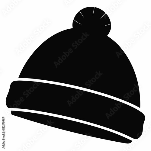 Black Beanie Silhouette Vector